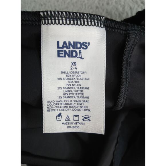 Lands End Swim Top Womens XS Size 2-4 Black Tankini Swimsuit Pool Beach NWT - Picture 2 of 7